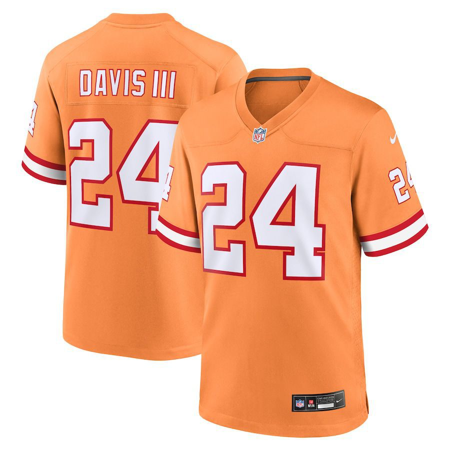 Men Tampa Bay Buccaneers #24 Carlton Davis III Nike Orange Throwback Game NFL Jersey->tampa bay buccaneers->NFL Jersey